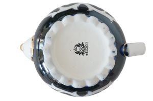 ウズベキスタン綿花柄　ティーポット / プレート・コーヒーカップ　２セット