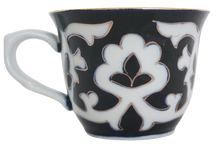 画像をギャラリービューアに読み込む, ウズベキスタン綿花柄陶器　コーヒーカップ　
