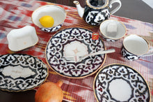 画像をギャラリービューアに読み込む, ウズベキスタン綿花柄陶器　スープ皿
