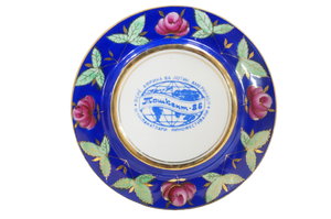 Vintage Plate (Set) - 1202 - Blue&Pink rose-1