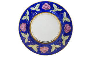 Vintage Plate (Set) - 1203 - Blue&Pink rose-2